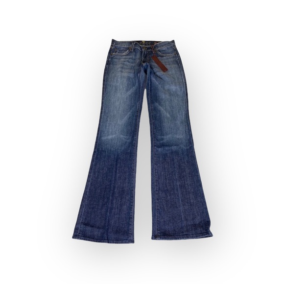 new 7 For All Mankind® ☯︎︎ Gold Medallion Embroidered Bootcut Jeans ☯︎︎ NY Dark - Picture 6 of 16